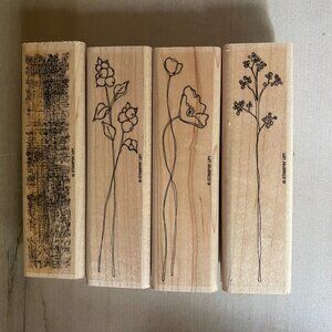 Stampin Up Oh So Lovely 4 rubber stamps dainty flower stems minimalist elegant
